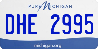 MI license plate DHE2995