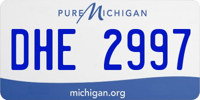 MI license plate DHE2997