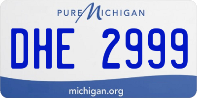 MI license plate DHE2999
