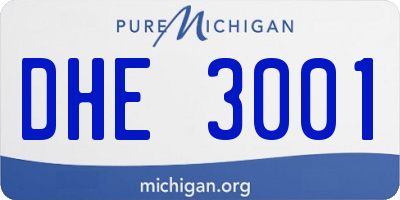 MI license plate DHE3001