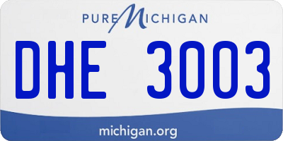 MI license plate DHE3003