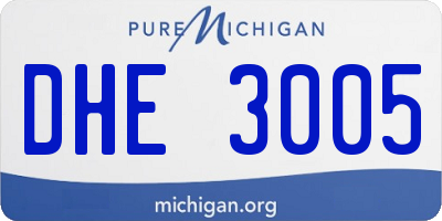 MI license plate DHE3005