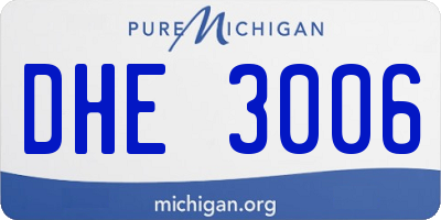 MI license plate DHE3006