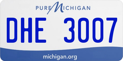 MI license plate DHE3007