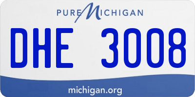 MI license plate DHE3008