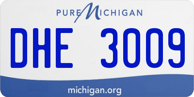 MI license plate DHE3009