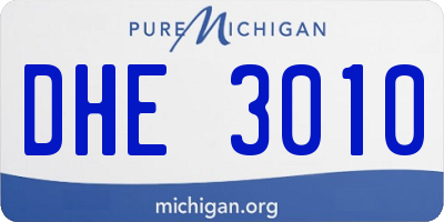 MI license plate DHE3010