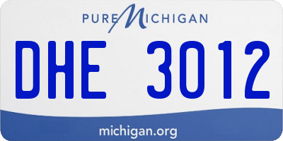 MI license plate DHE3012