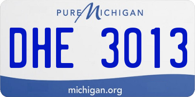 MI license plate DHE3013