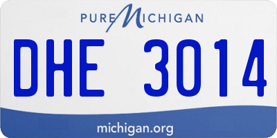 MI license plate DHE3014