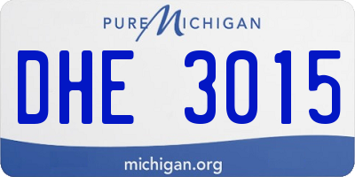 MI license plate DHE3015