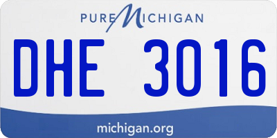 MI license plate DHE3016