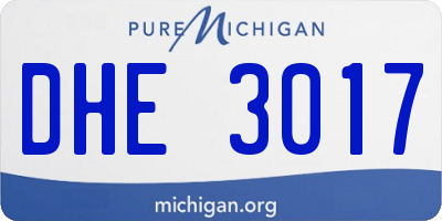 MI license plate DHE3017