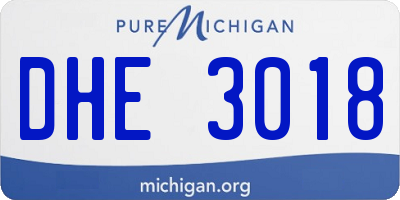 MI license plate DHE3018