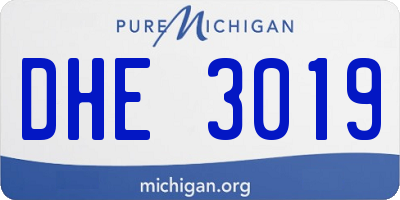 MI license plate DHE3019