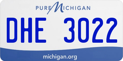 MI license plate DHE3022