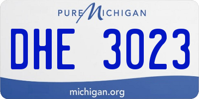 MI license plate DHE3023