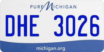 MI license plate DHE3026