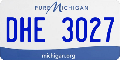 MI license plate DHE3027