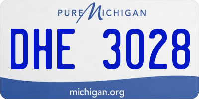 MI license plate DHE3028