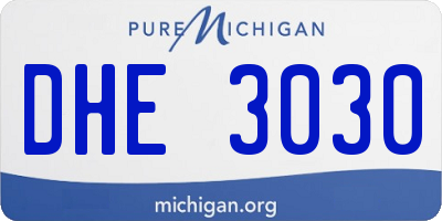 MI license plate DHE3030