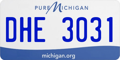 MI license plate DHE3031