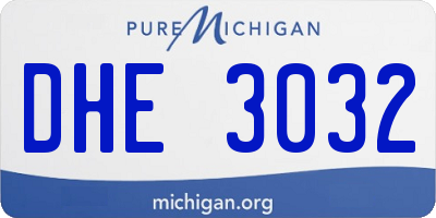 MI license plate DHE3032
