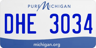 MI license plate DHE3034