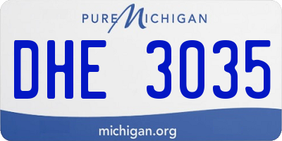 MI license plate DHE3035