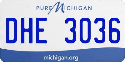 MI license plate DHE3036