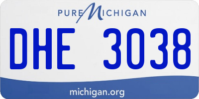 MI license plate DHE3038