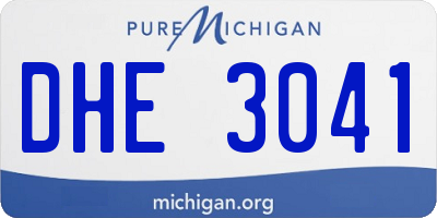 MI license plate DHE3041