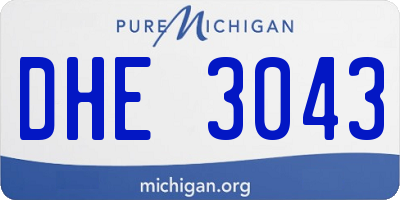MI license plate DHE3043