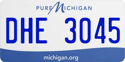 MI license plate DHE3045