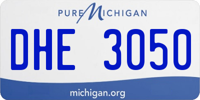 MI license plate DHE3050