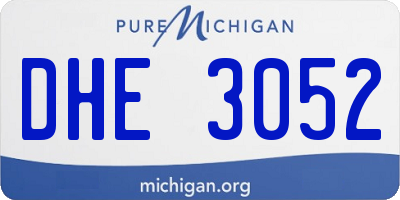 MI license plate DHE3052