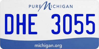 MI license plate DHE3055