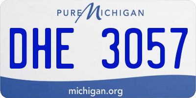 MI license plate DHE3057