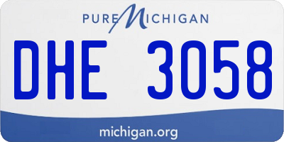 MI license plate DHE3058