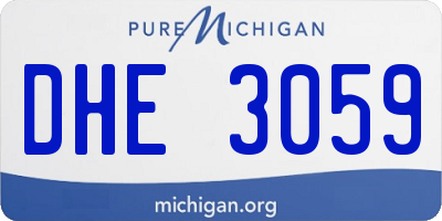 MI license plate DHE3059
