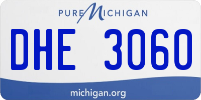 MI license plate DHE3060