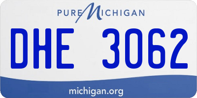 MI license plate DHE3062