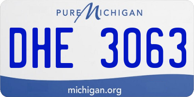 MI license plate DHE3063