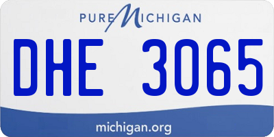 MI license plate DHE3065