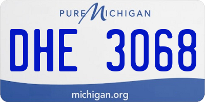 MI license plate DHE3068