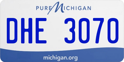 MI license plate DHE3070