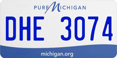 MI license plate DHE3074