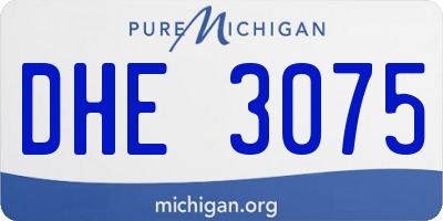 MI license plate DHE3075