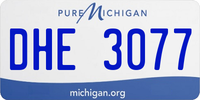 MI license plate DHE3077