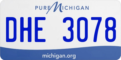 MI license plate DHE3078